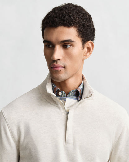 Light Sacker Rib Half-Zip Sweatshirt - Seed Melange