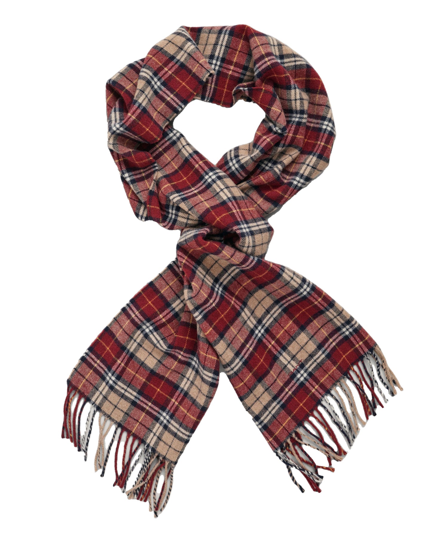 Multi Check Scarf - Plumped Red