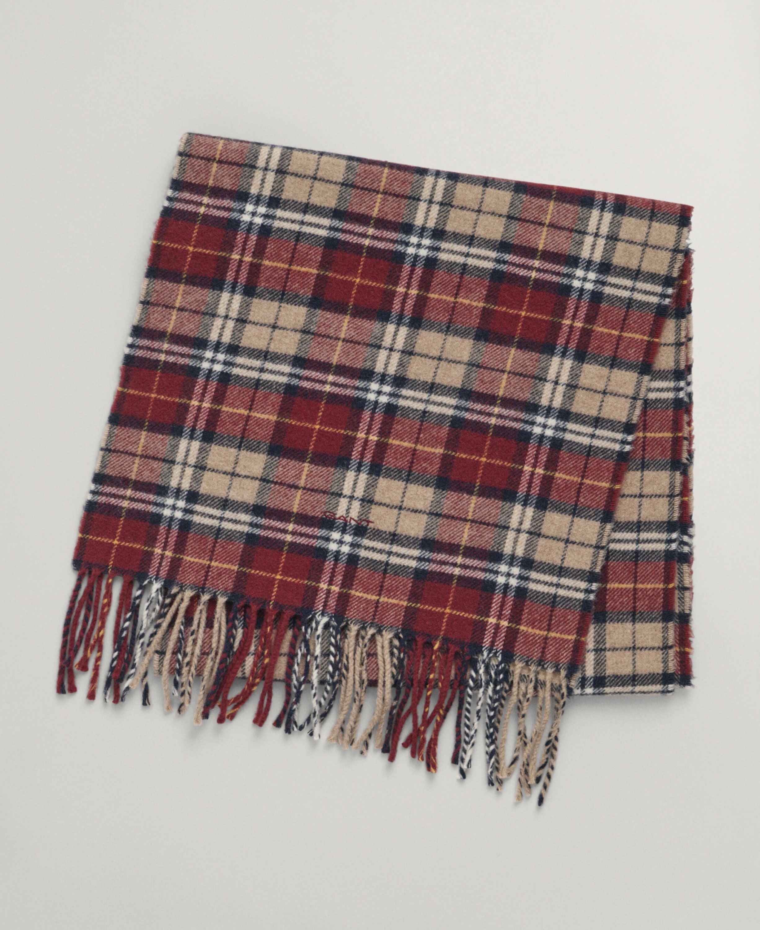 Multi Check Scarf - Plumped Red