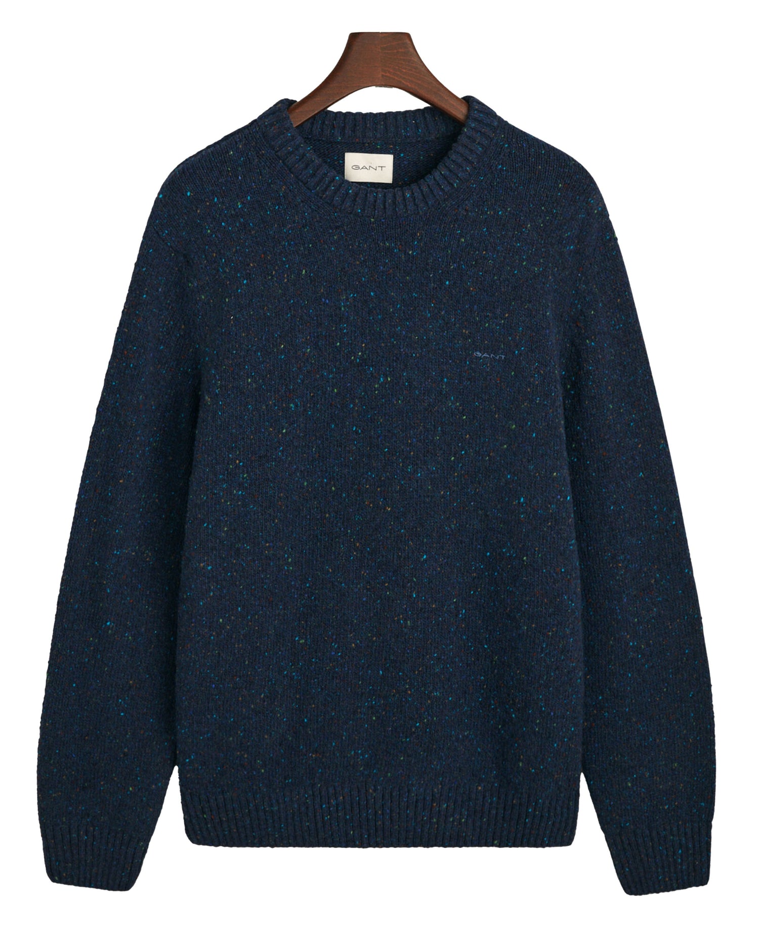 Neps Wool Crew Neck Jumper Evening Blue