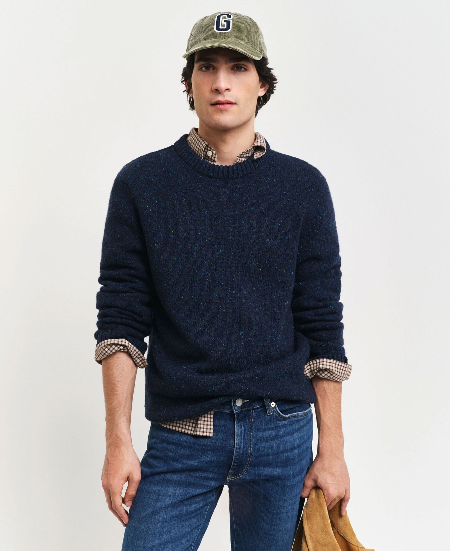 Neps Wool Crew Neck Jumper - Evening Blue