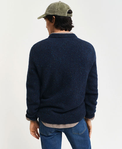 Neps Wool Crew Neck Jumper - Evening Blue