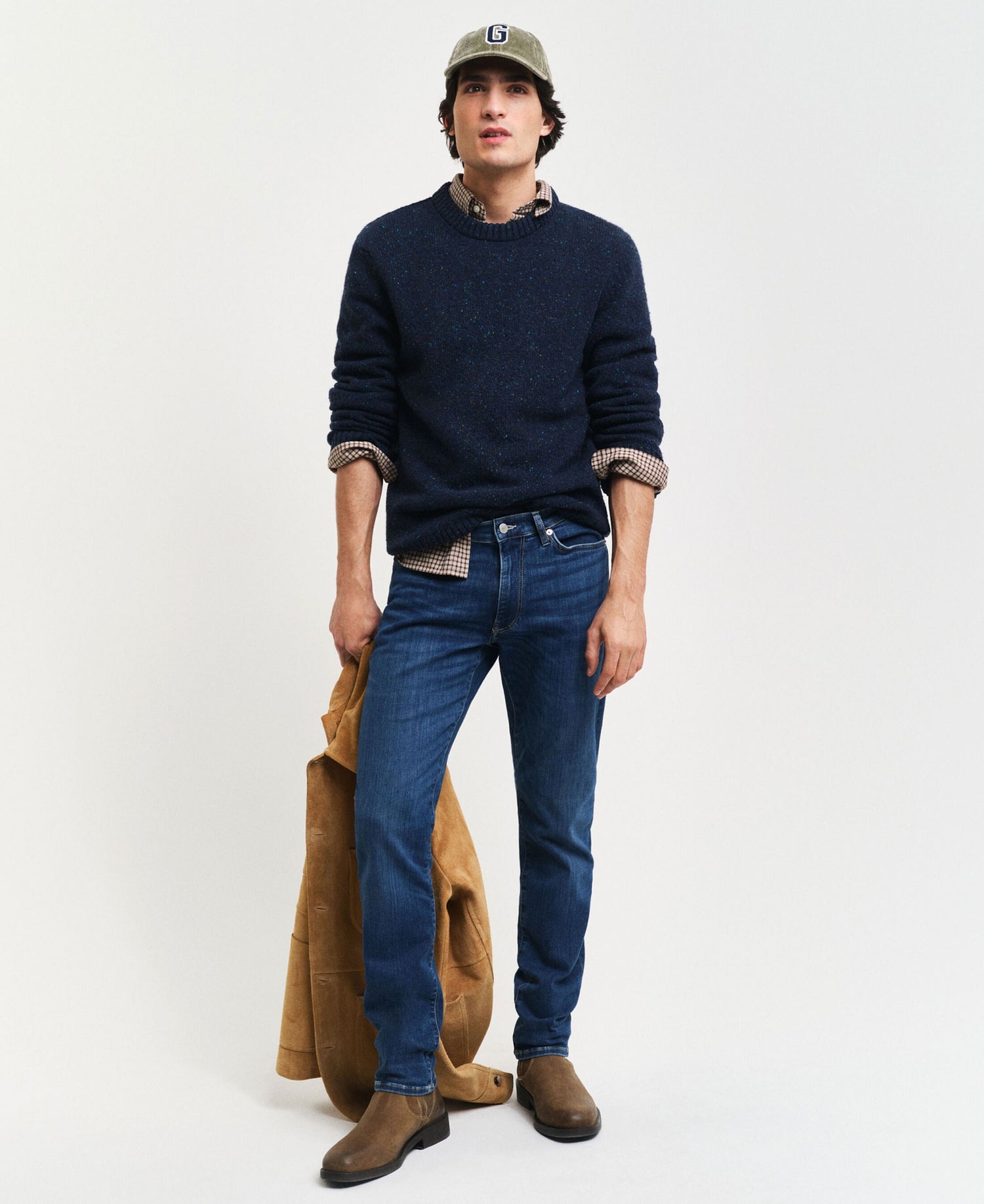 Neps Wool Crew Neck Jumper - Evening Blue