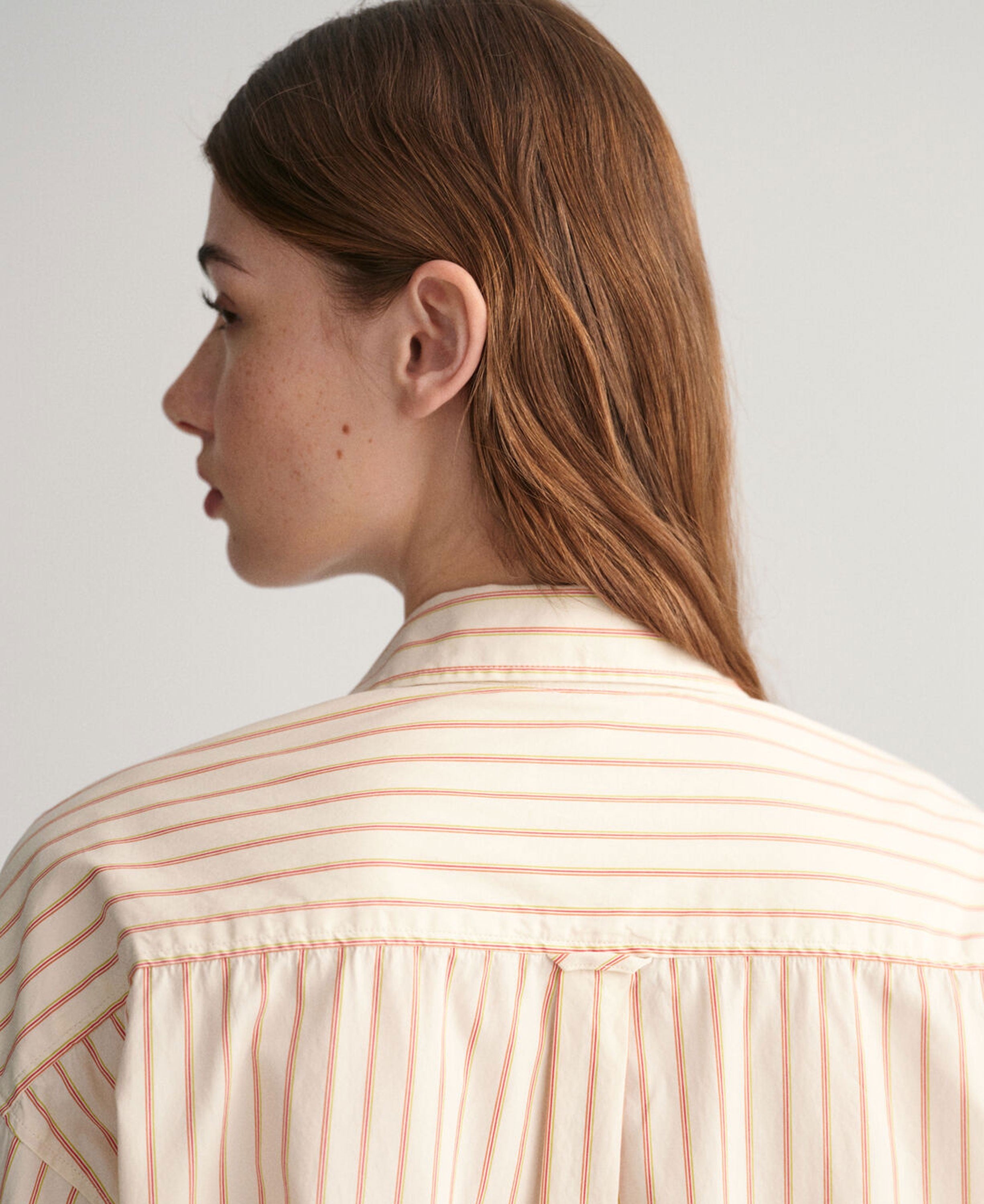 Oversized Poplin Striped Shirt - Linen