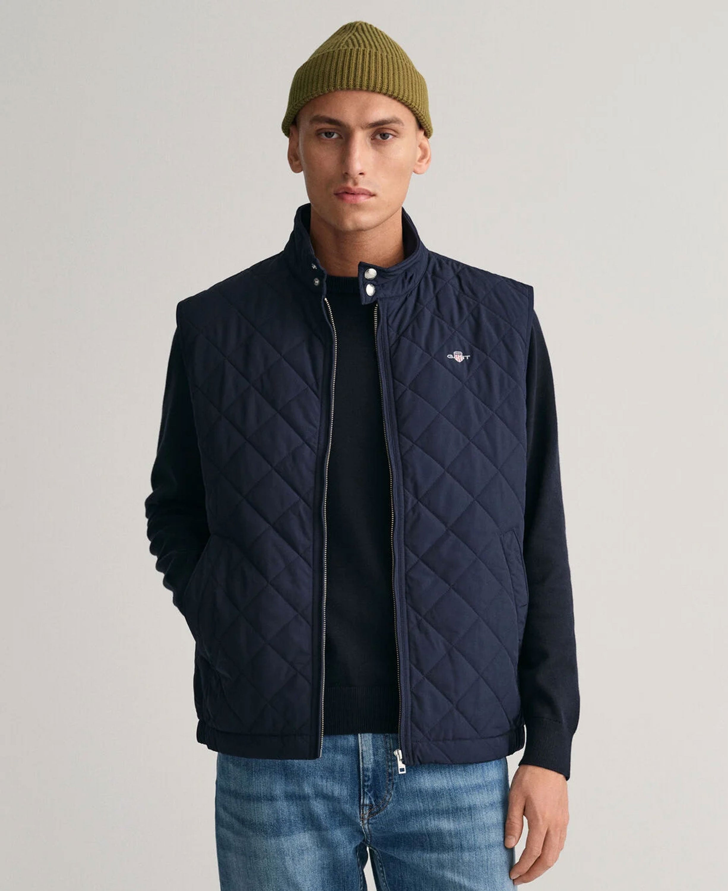 Quilted Windcheater Vest - Evening Blue