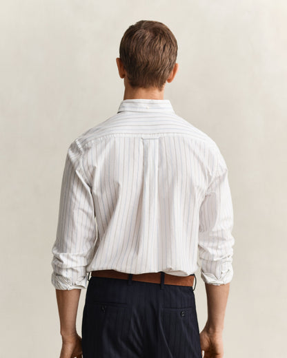Regular Fit Classic Oxford Stripe Shirt - White