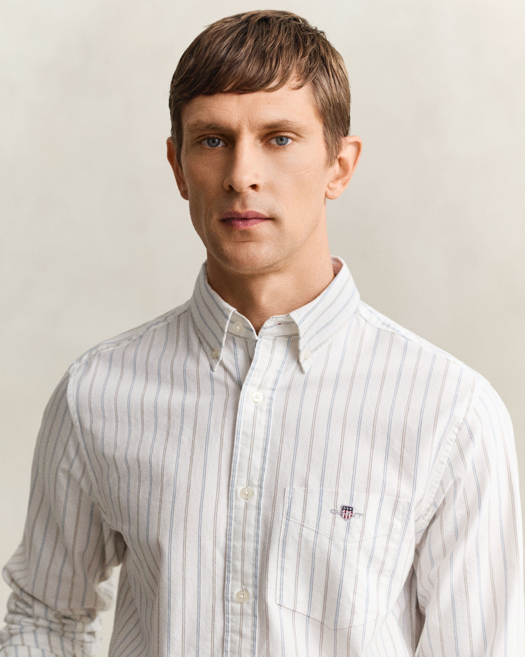 Regular Fit Classic Oxford Stripe Shirt - White