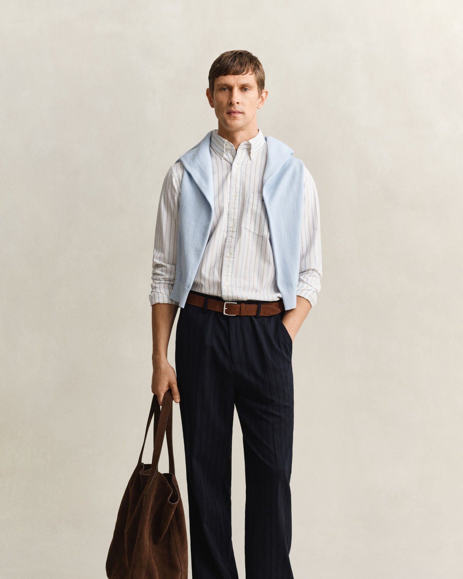 Regular Fit Classic Oxford Stripe Shirt - White