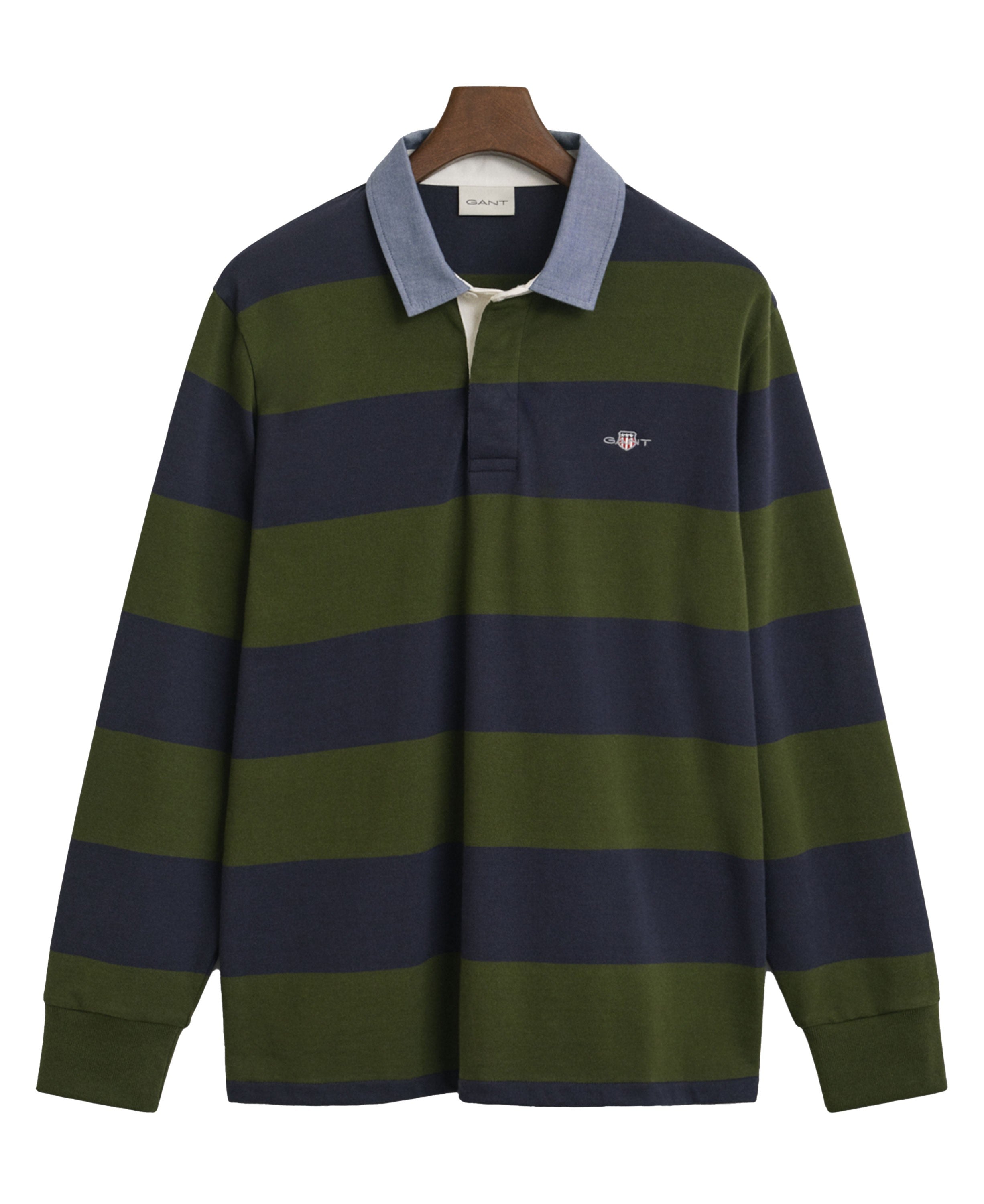 Regular Fit Chambray Stripe Heavy Rugger - Country Green
