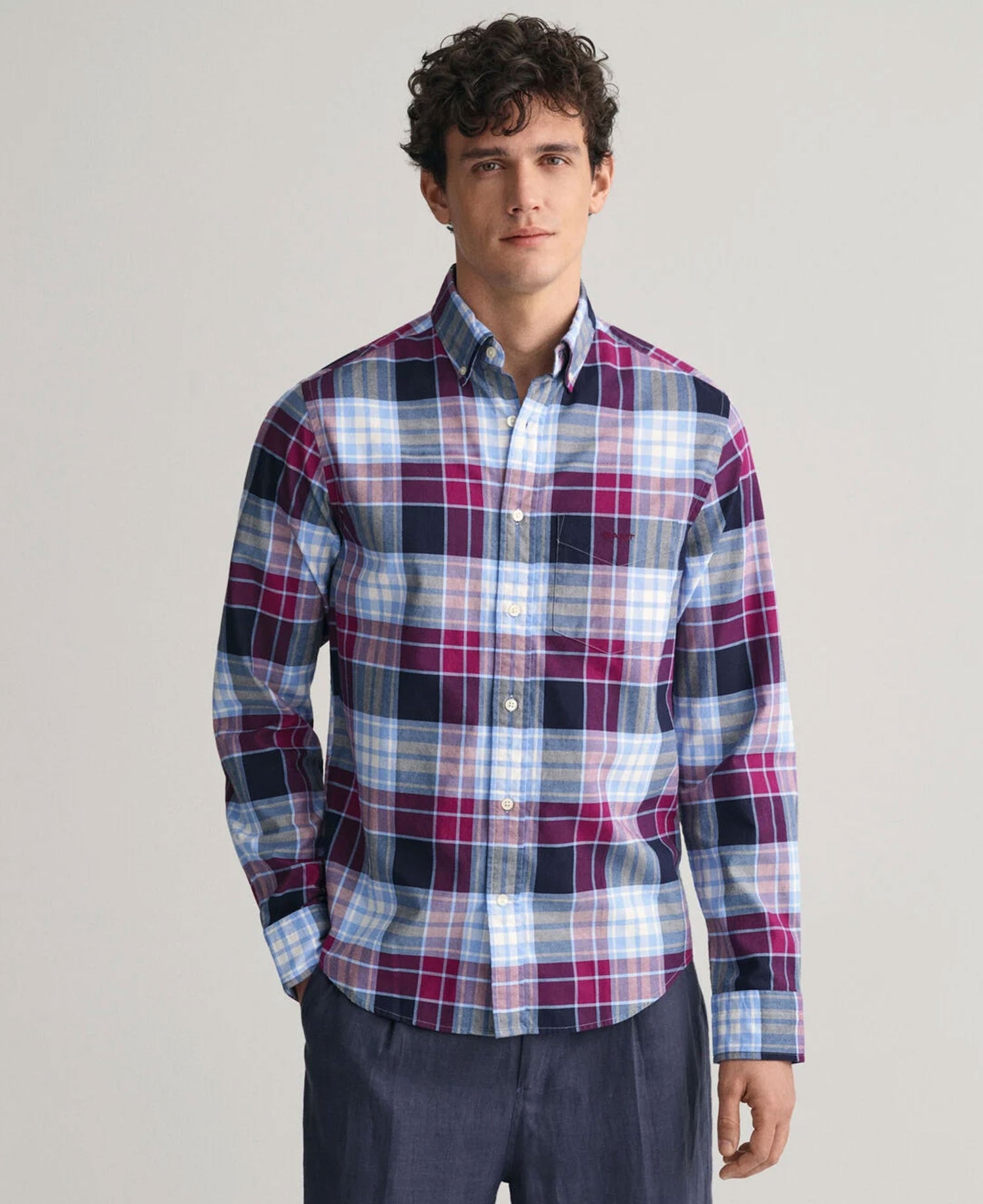 Regular Fit Archive Oxford Check Shirt - Beautyberry Purple