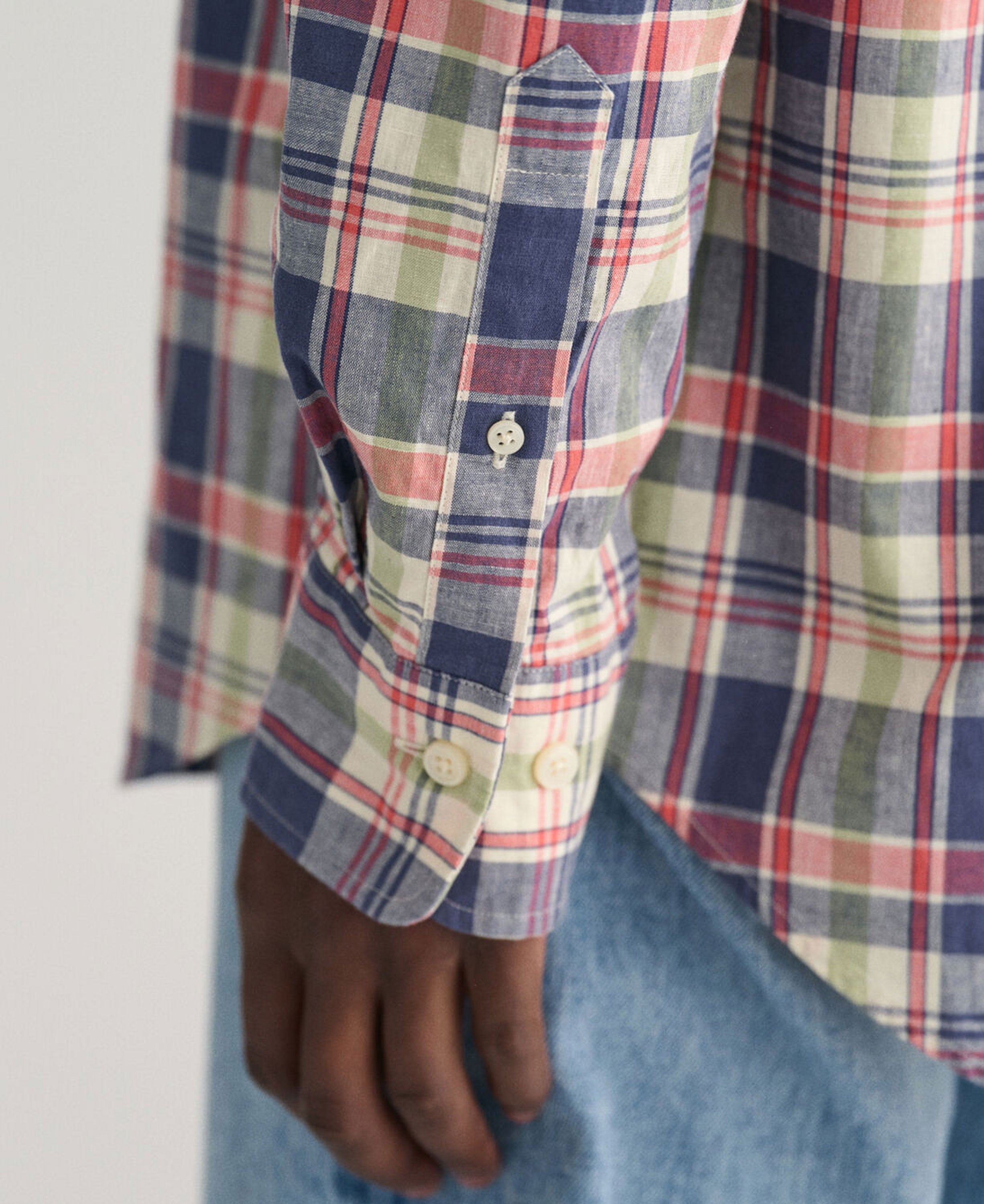 Regular Fit Checked Shirt - Dusty Blue Sea