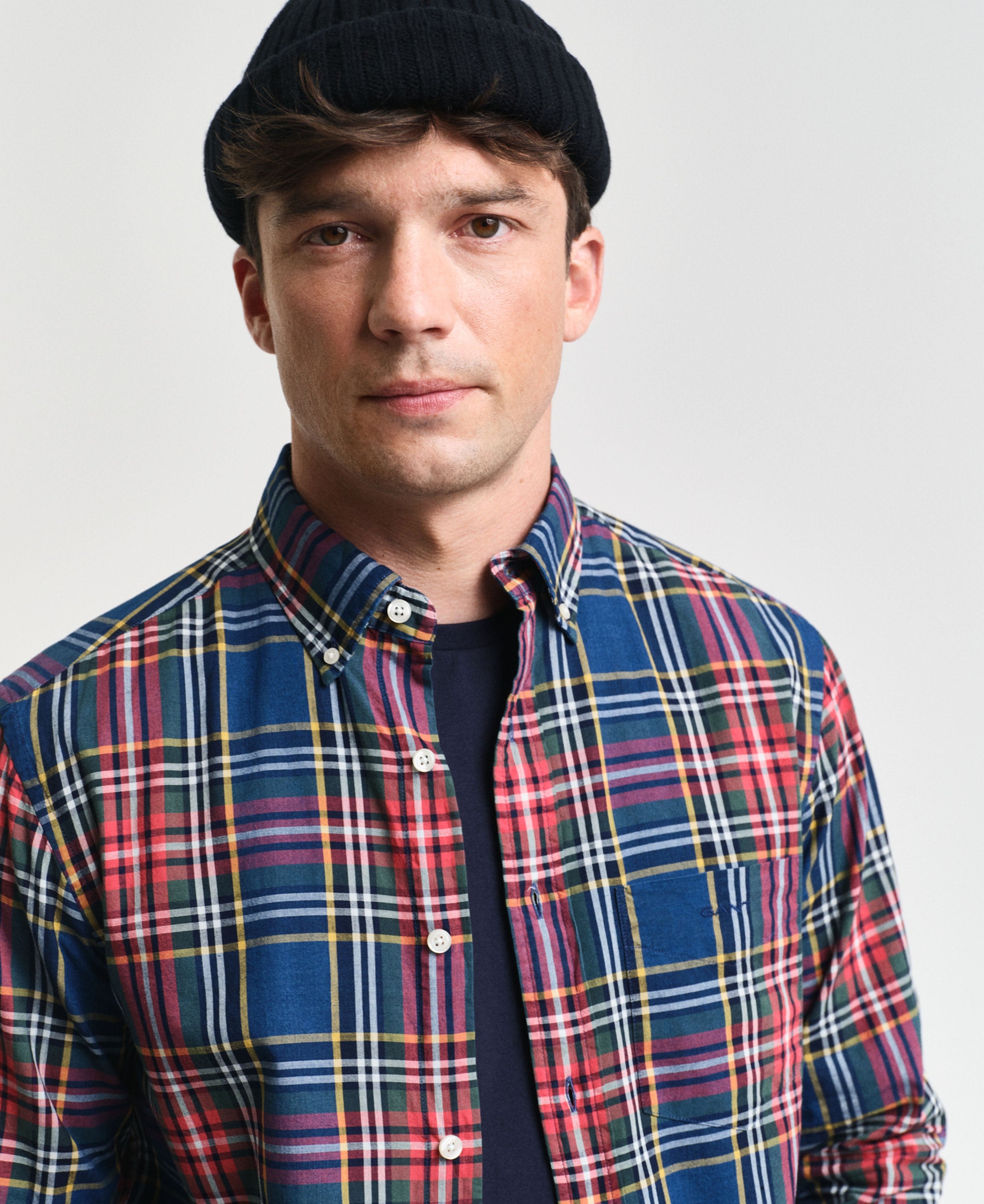 Regular Fit Indigo Check Shirt - Indigo