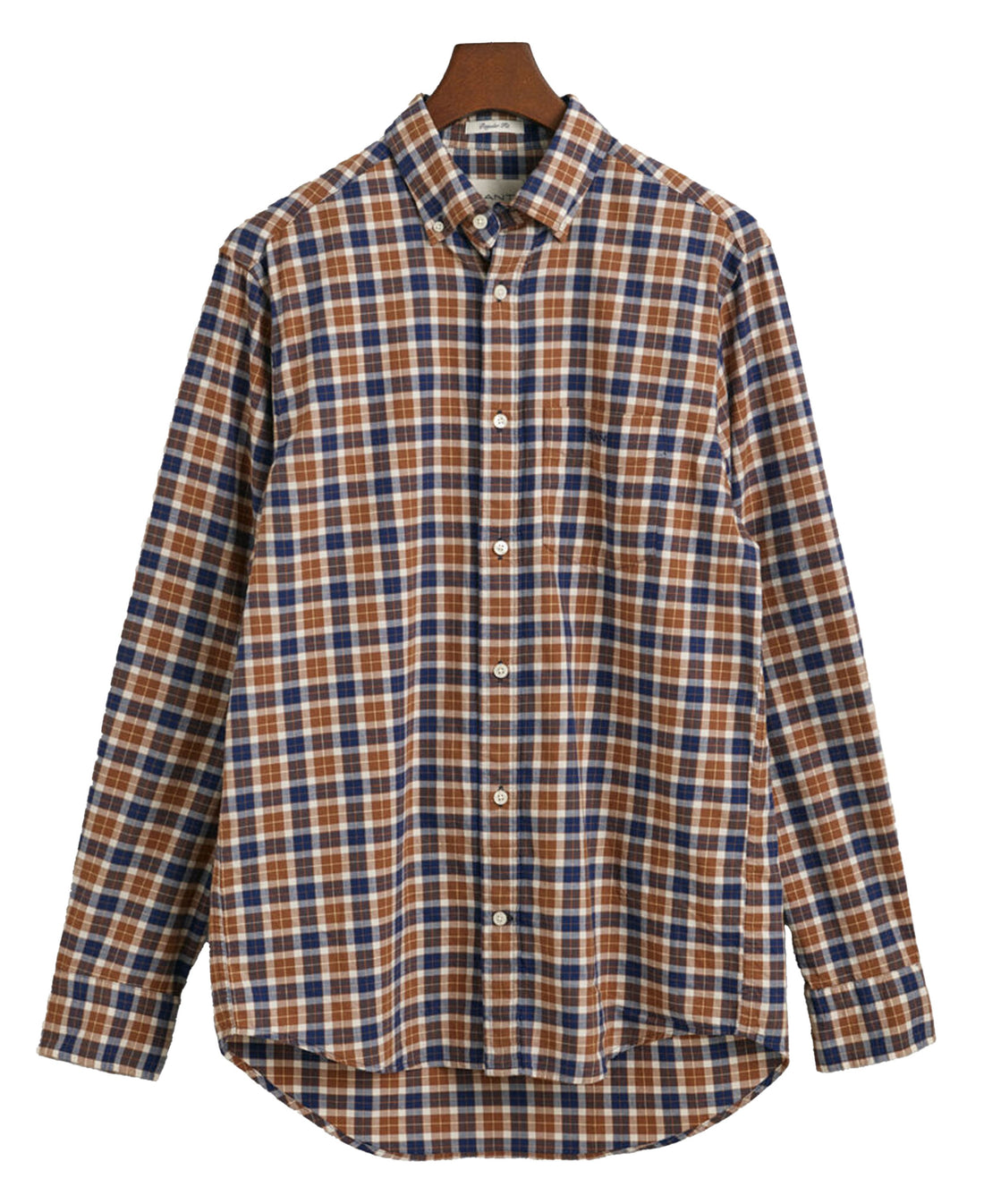 Regular Fit Light Twill Check Shirt - Cacao Brown