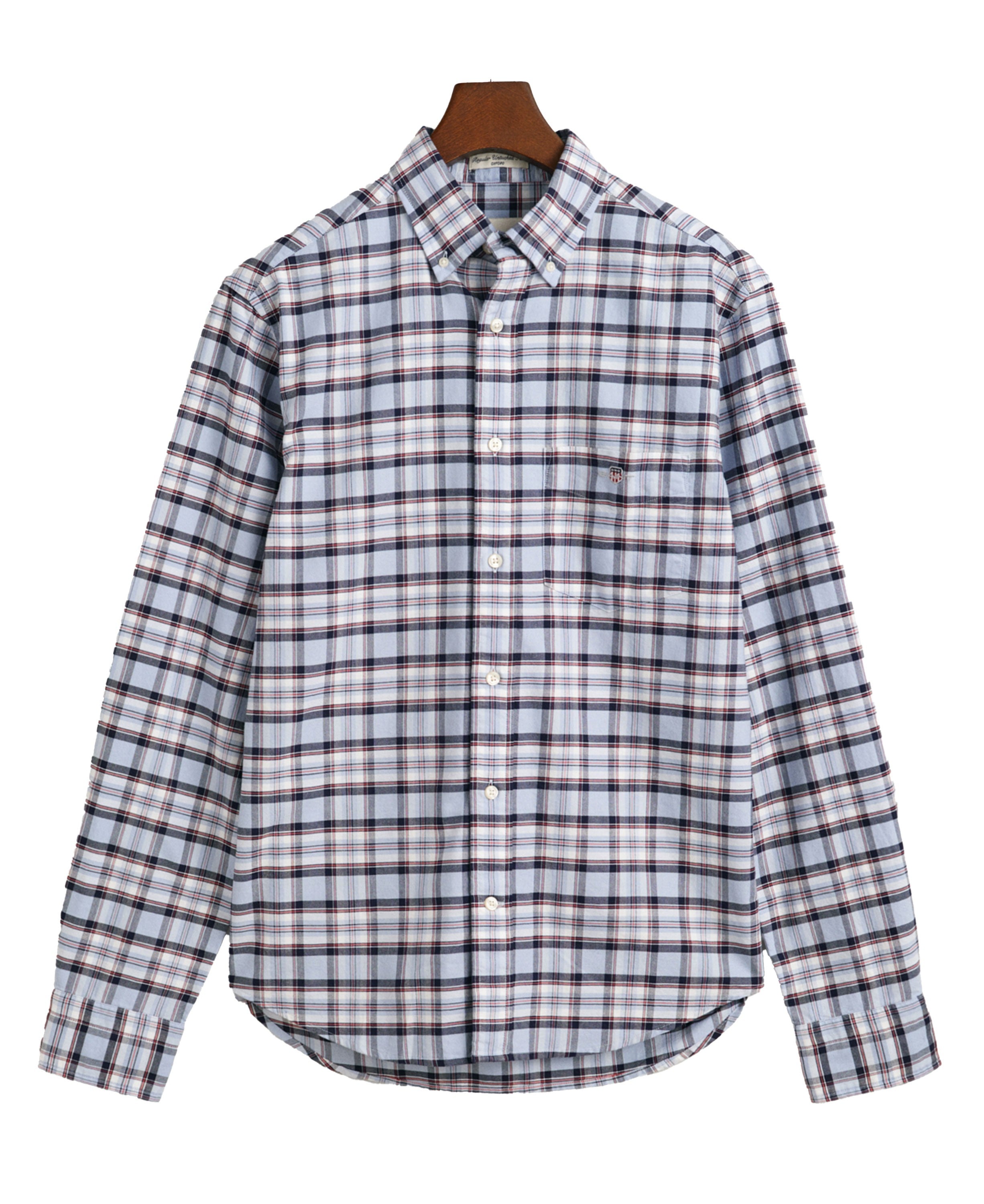 Regular FIt Classic Oxford Check Shirt - Light Blue