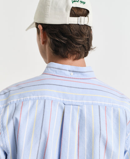 Regular Fit Classic Oxford Multi Stripe Shirt - Light Blue