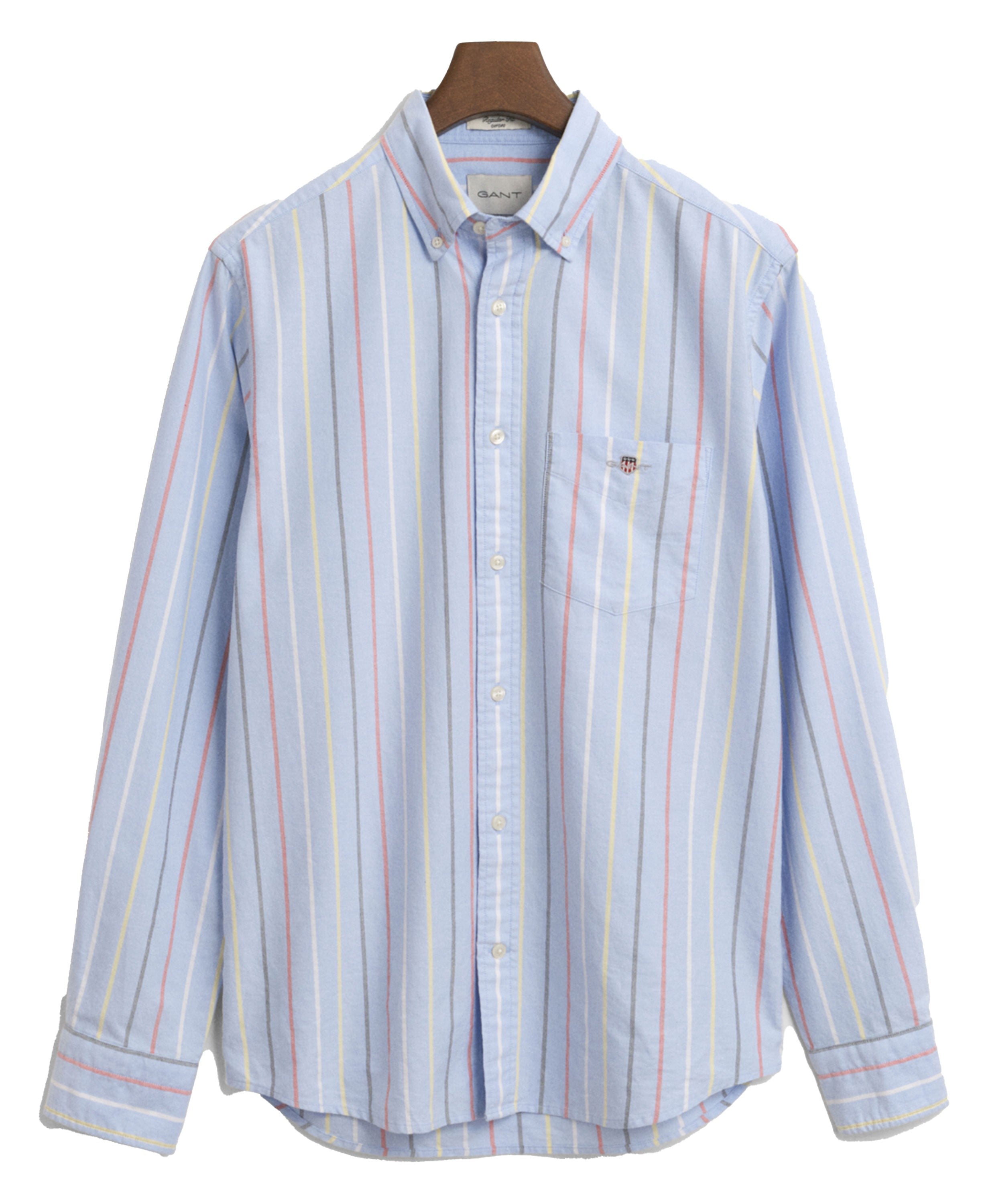 Regular Fit Classic Oxford Multi Stripe Shirt - Light Blue