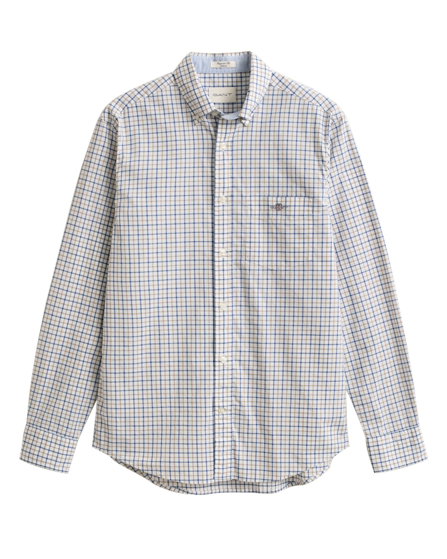 Reg Classic Poplin Check - Taupe Beige