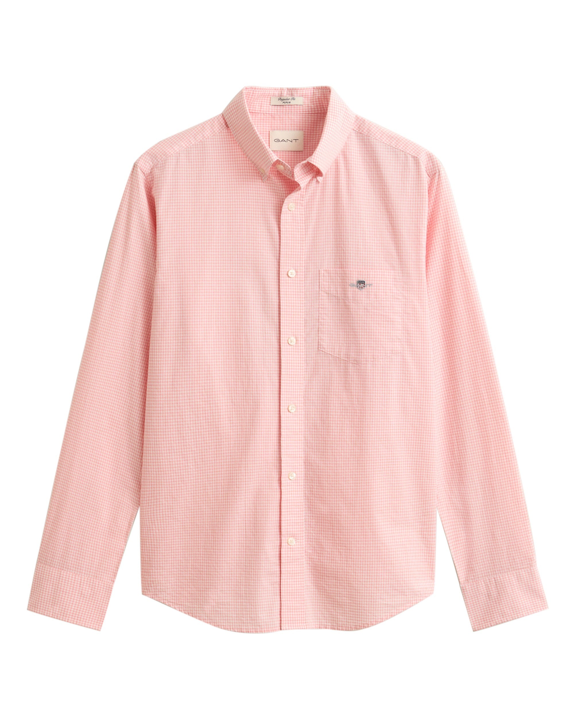 Regular Fit Classic Poplin Gingham Shirt - Washed Pink