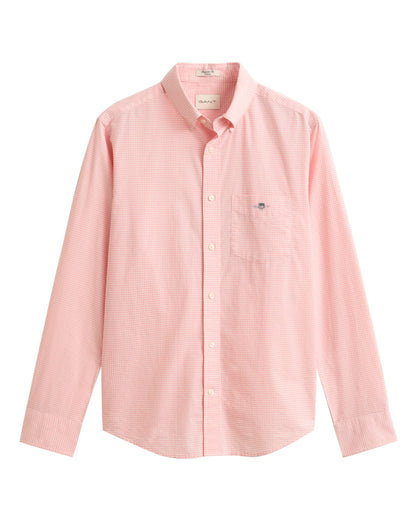 Regular Fit Classic Poplin Gingham Shirt - Washed Pink
