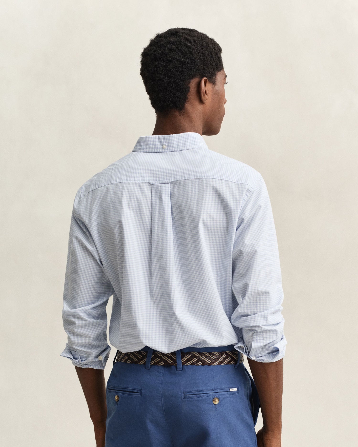 Regular Fit Classic Poplin Gingham Shirt - Light Blue