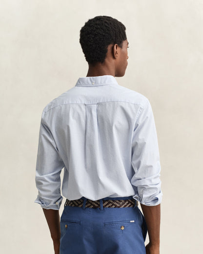 Regular Fit Classic Poplin Gingham Shirt - Light Blue