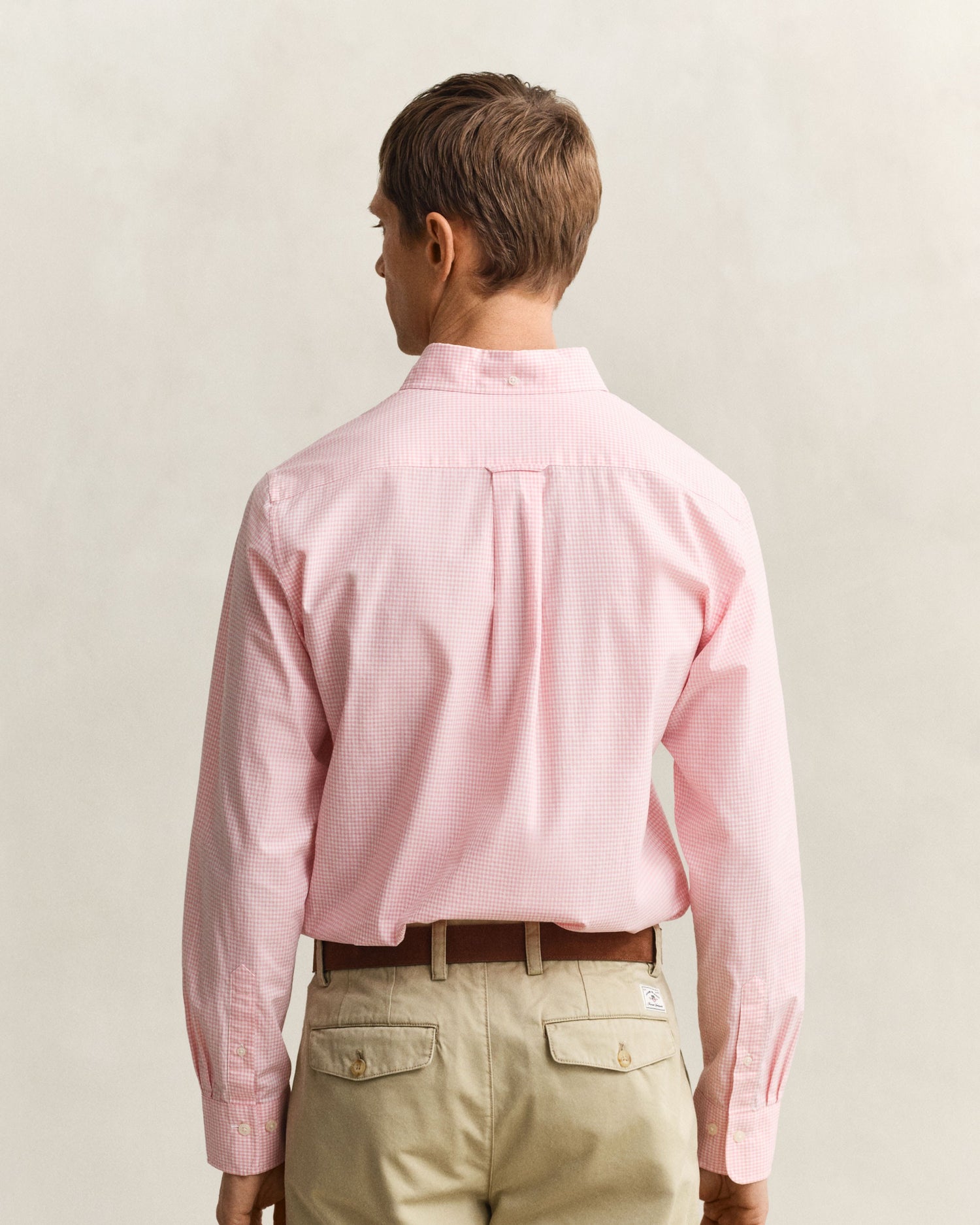 Regular Fit Classic Poplin Gingham Shirt - Washed Pink
