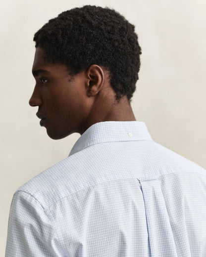 Regular Fit Classic Poplin Gingham Shirt - Light Blue