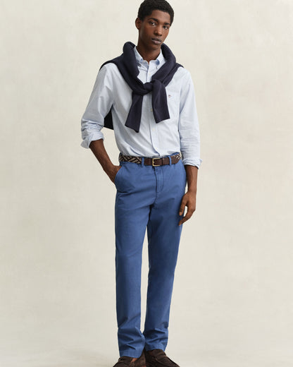 Regular Fit Classic Poplin Gingham Shirt - Light Blue