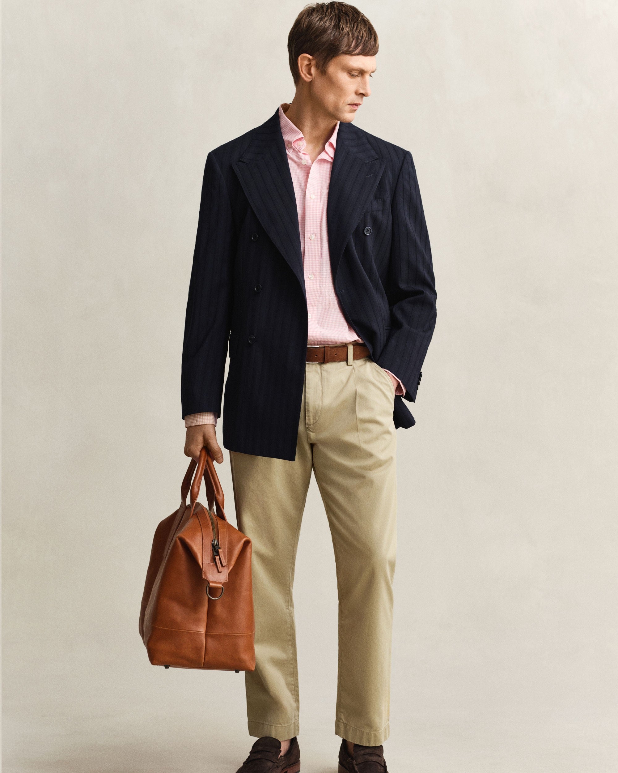 Regular Fit Classic Poplin Gingham Shirt - Washed Pink