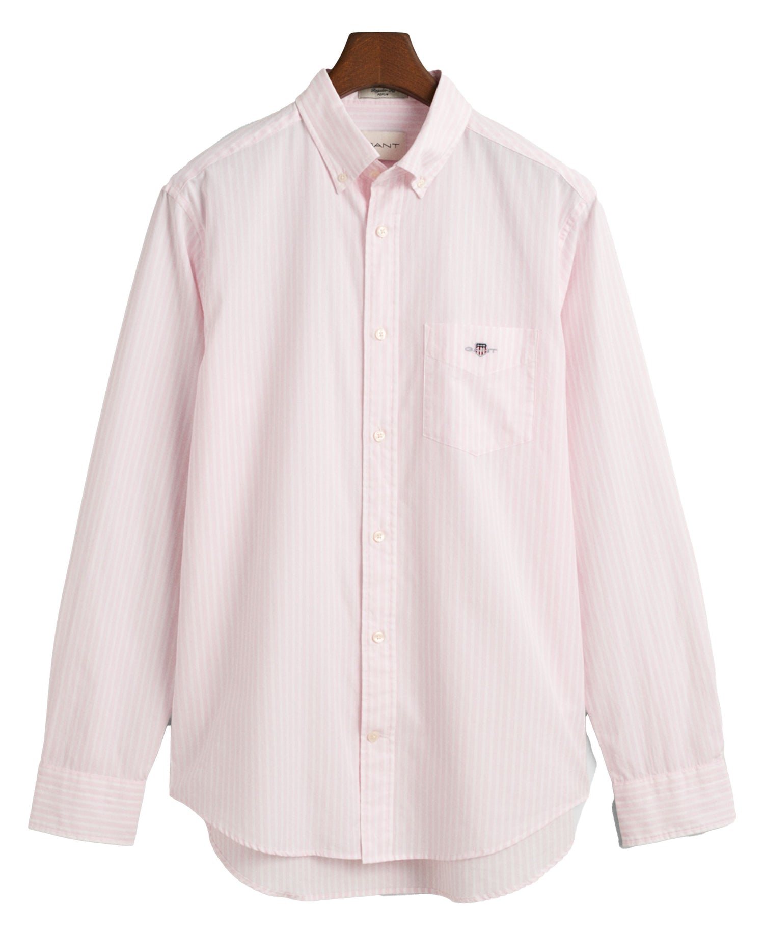 Regular Fit Classic Poplin Stripe Shirt - Light Pink