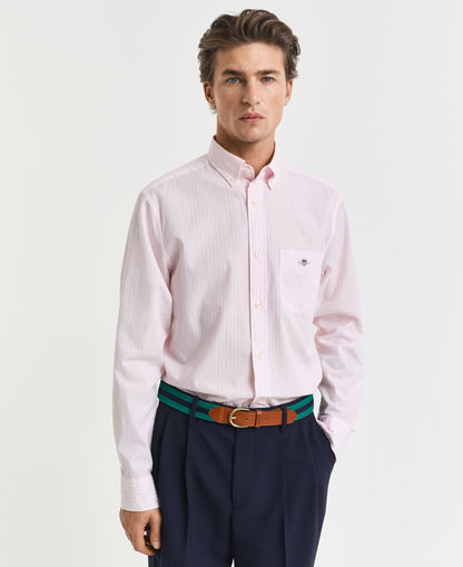 Regular Fit Classic Poplin Stripe Shirt - Light Pink