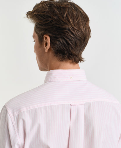 Regular Fit Classic Poplin Stripe Shirt - Light Pink