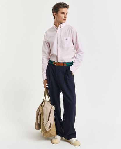Regular Fit Classic Poplin Stripe Shirt - Light Pink