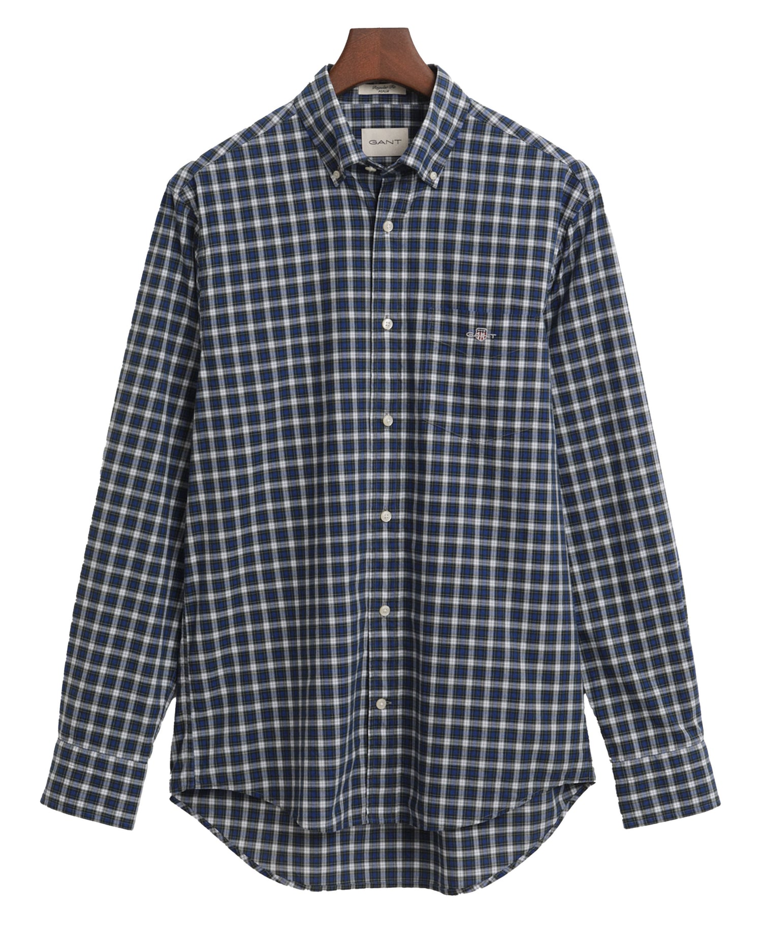 Regular Fit Classic Poplin Tartan Shirt - College Blue