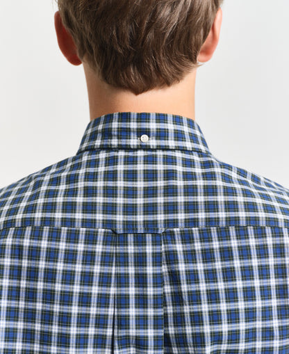 Regular Fit Classic Poplin Tartan Shirt - College Blue