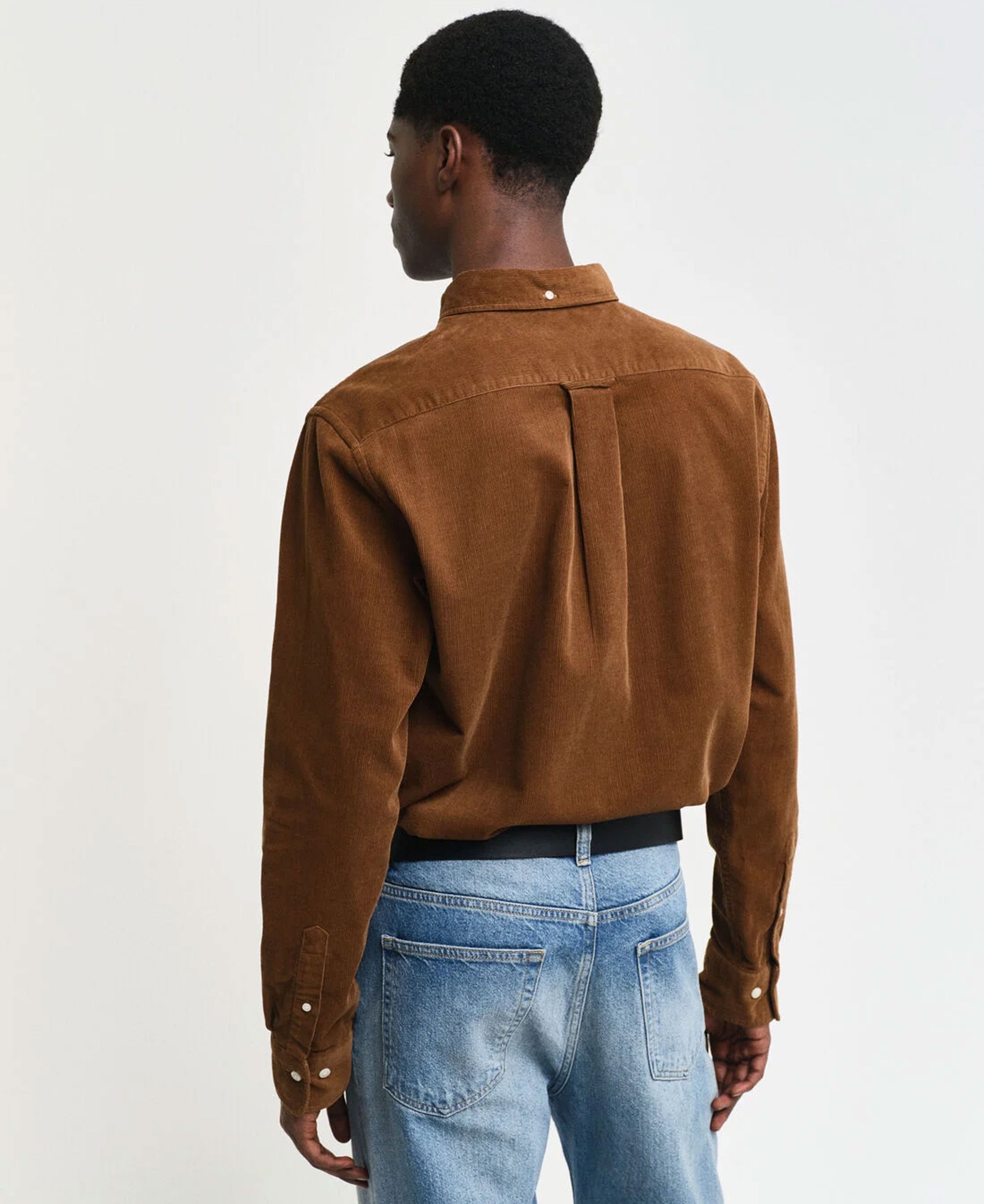 Regular Fit Corduroy Shirt - Cacao Brown