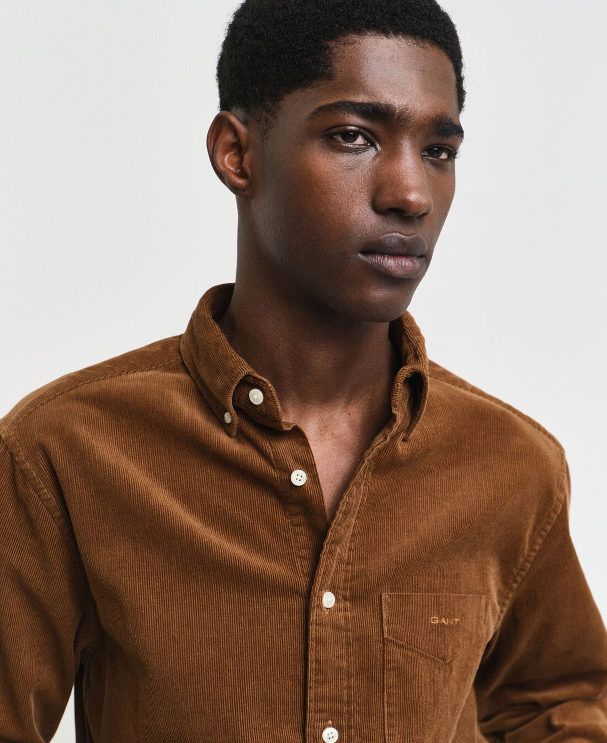 Regular Fit Corduroy Shirt - Cacao Brown