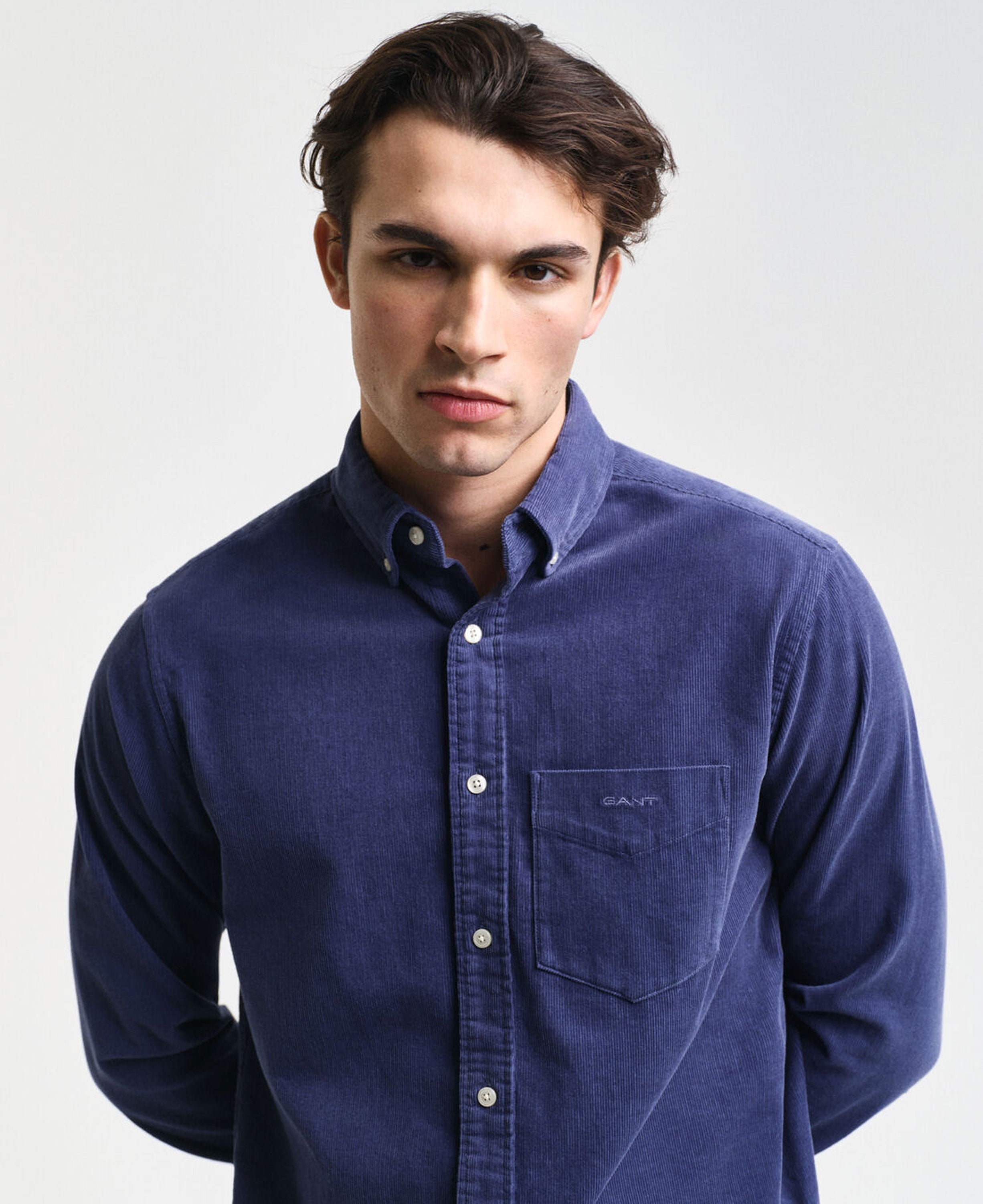 Regular Fit Corduroy Shirt - Dusty Navy