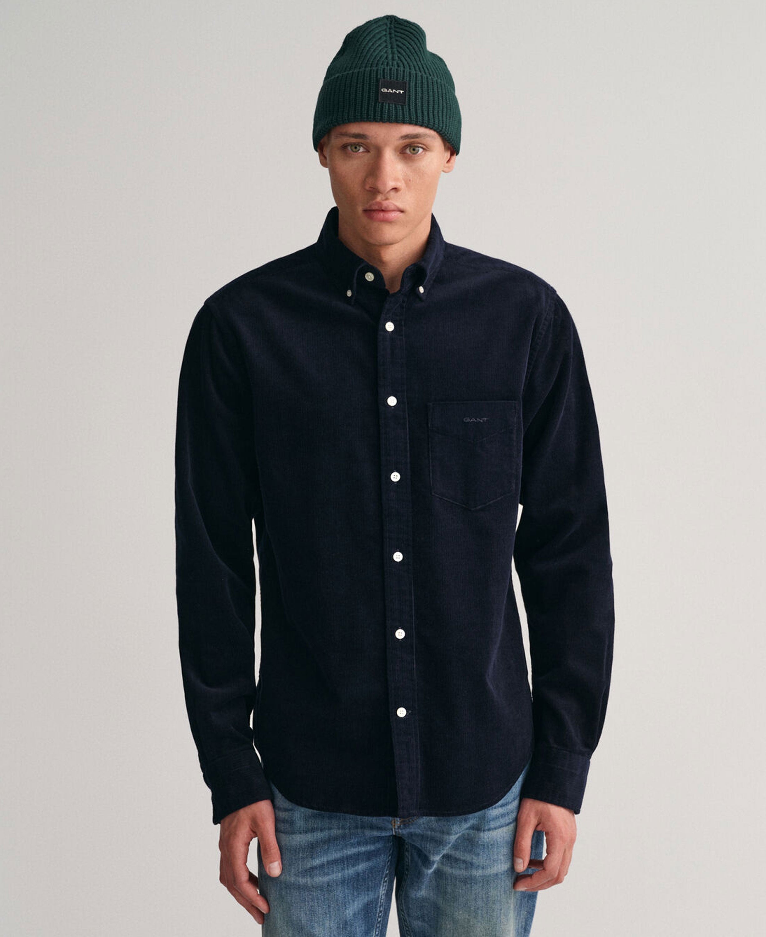 Regular Fit Corduroy Shirt - Evening Blue
