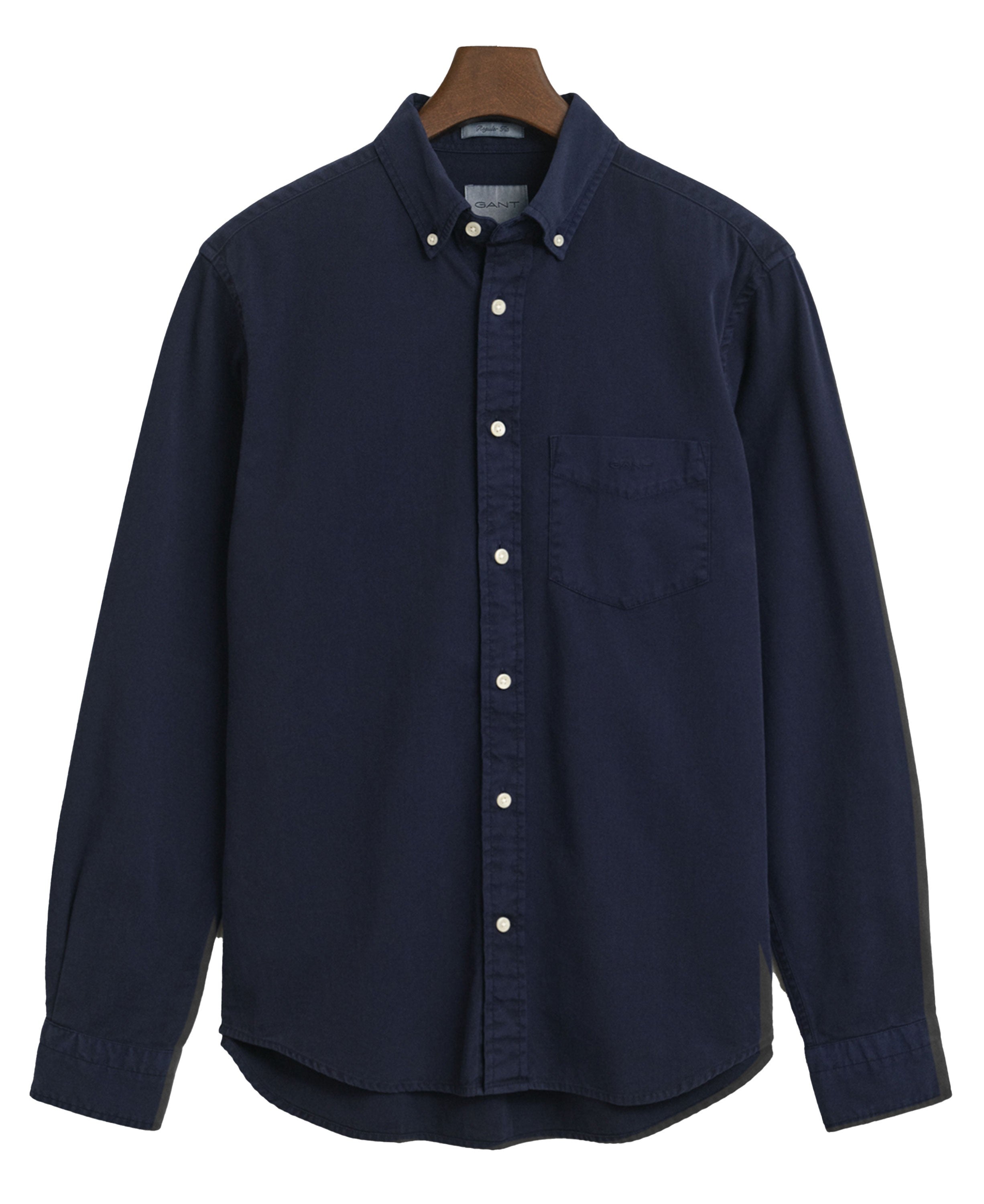Regular Fit Garment Dyed Twill Shirt - Evening Blue