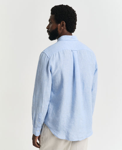 Regular Fit Linen Shirt - Capri Blue