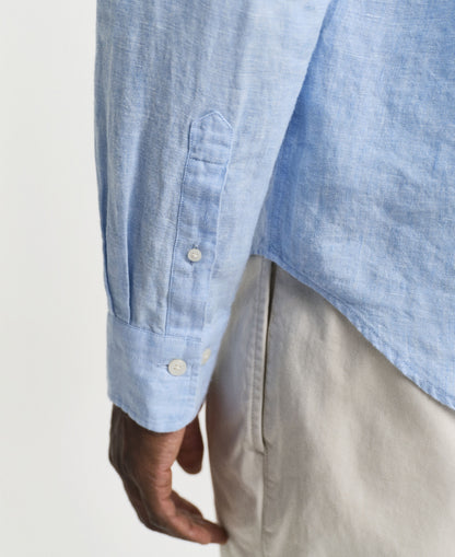 Regular Fit Linen Shirt - Capri Blue