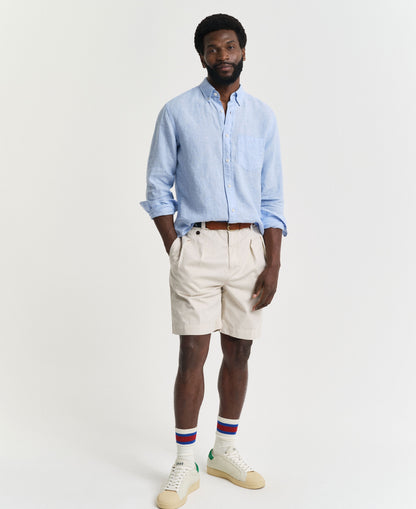 Regular Fit Linen Shirt - Capri Blue