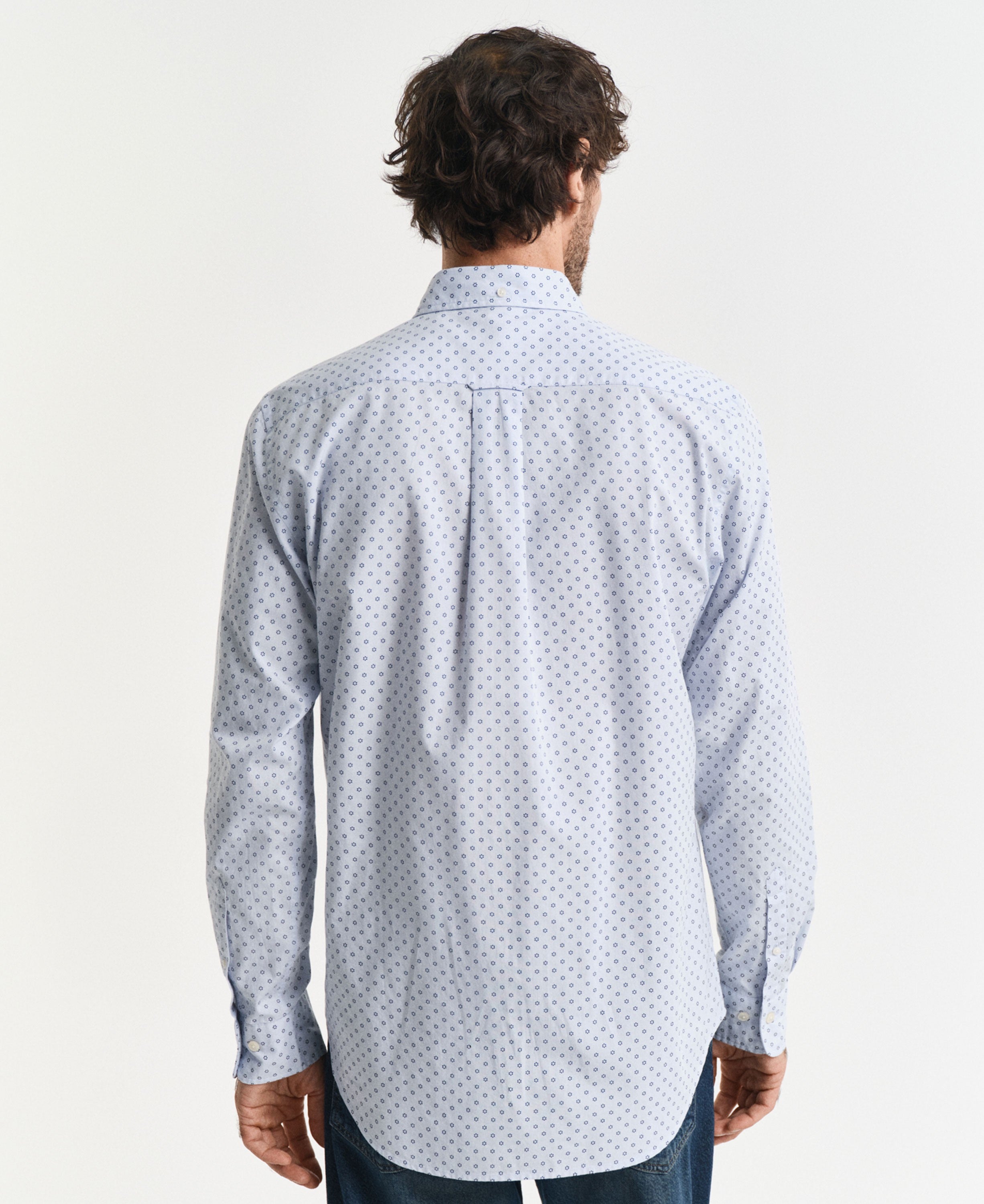 Regular Fit Micro Print Shirt - Light Blue