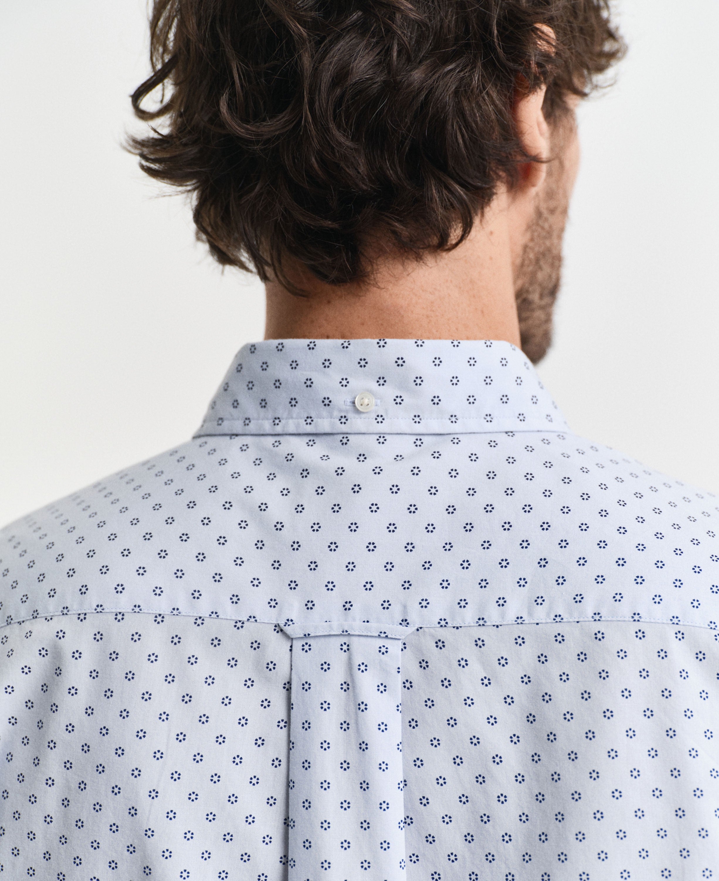 Regular Fit Micro Print Shirt - Light Blue