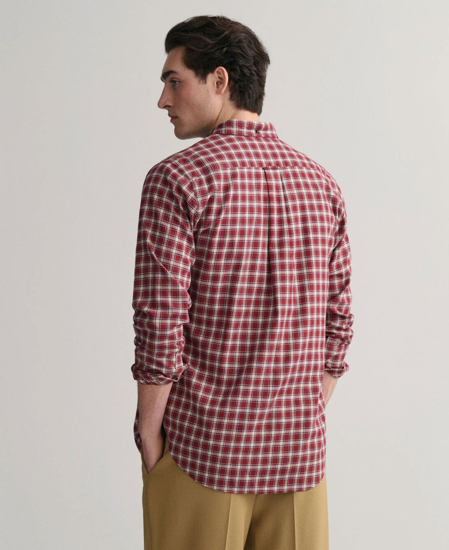 Reg Micro Tartan Flannel Shirt - Plumped Red