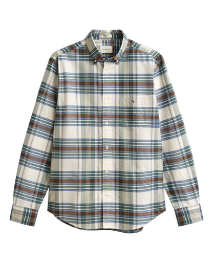 Regular Fit Classic Checked Oxford Shirt - Woody Green