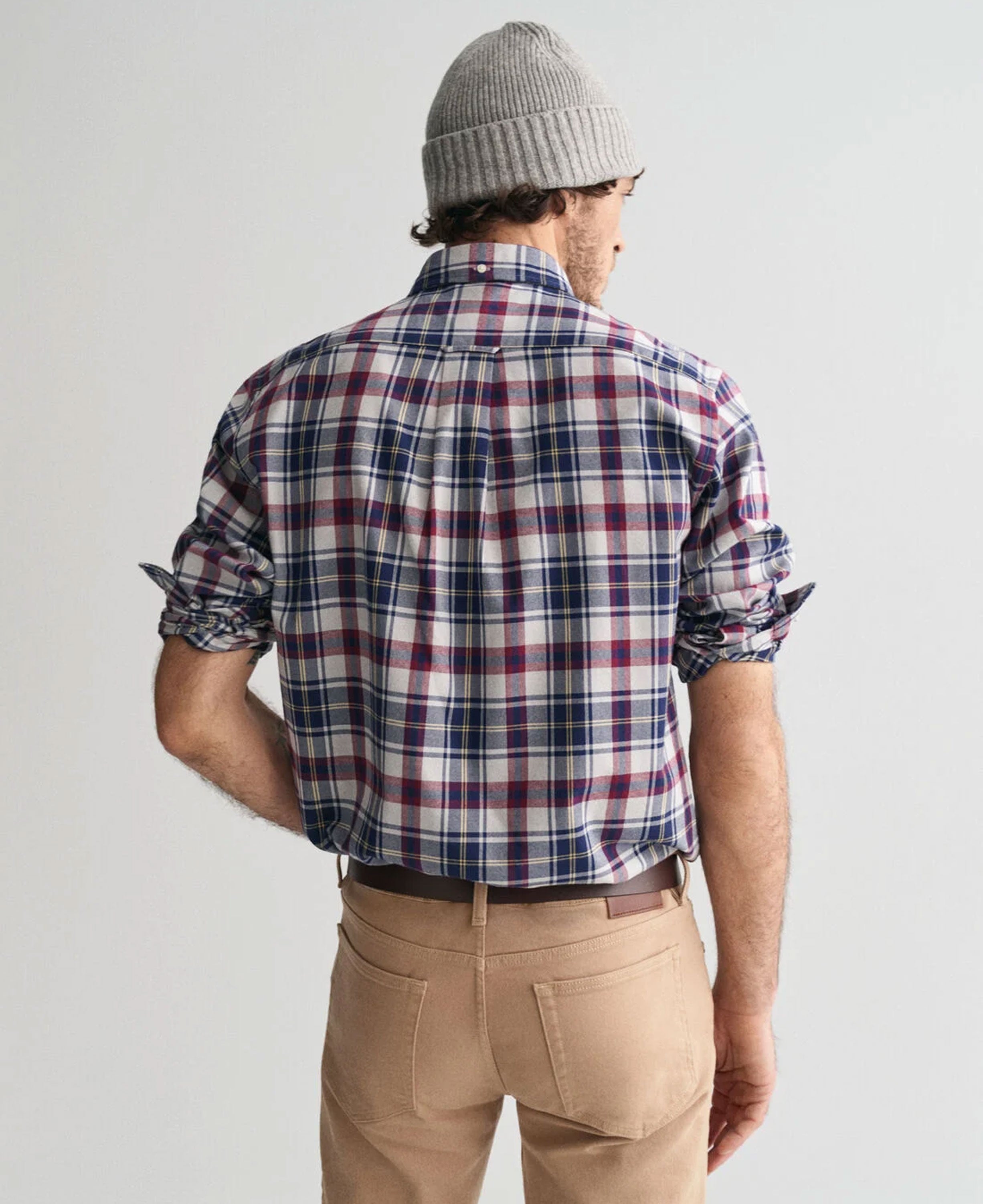 Regular Fit Jaspe Flannel Plaid Shirt - Persian Blue