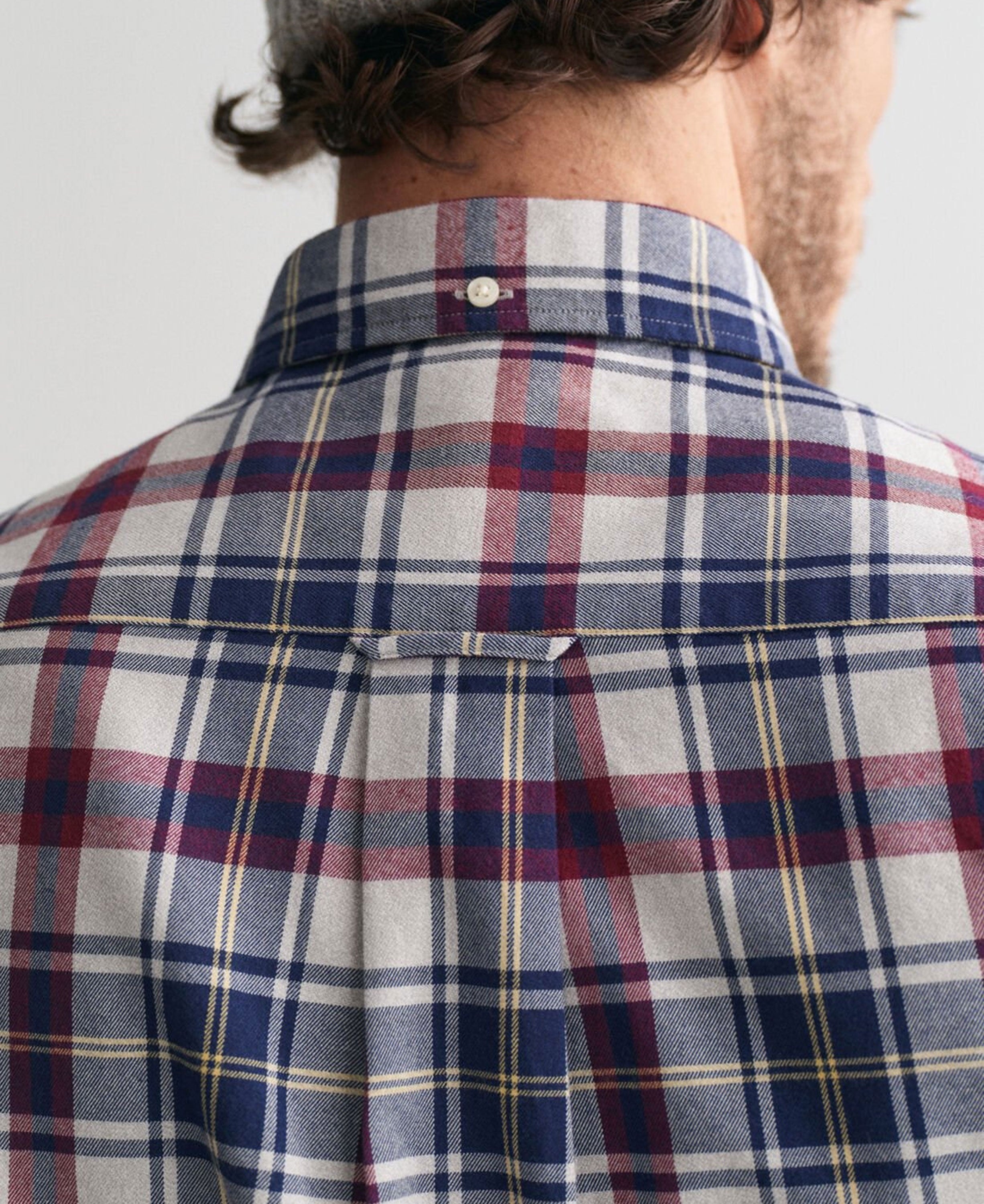 Regular Fit Jaspe Flannel Plaid Shirt - Persian Blue