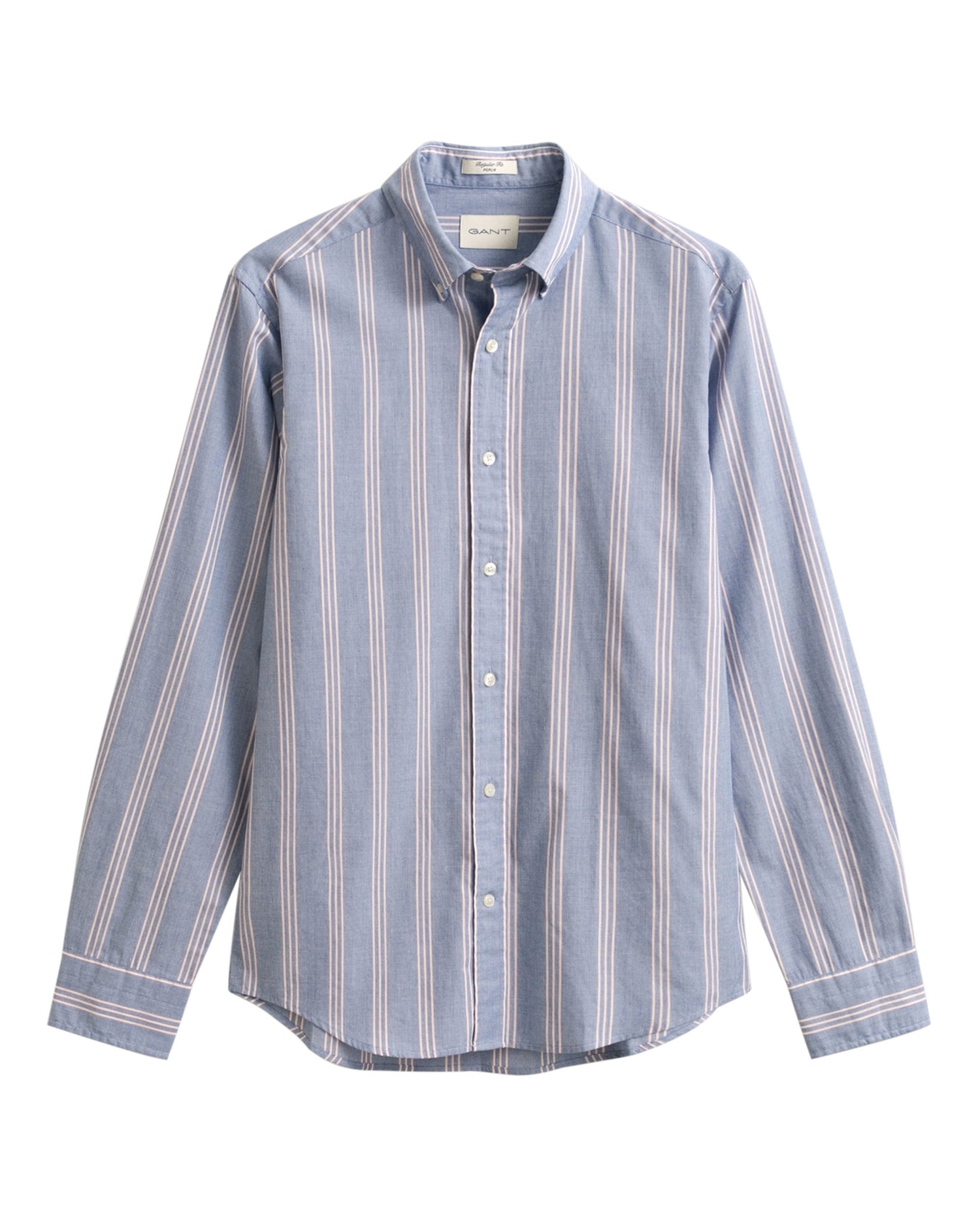 Regular Fit Poplin Fil-à-Fil Stripe Shirt - College Blue